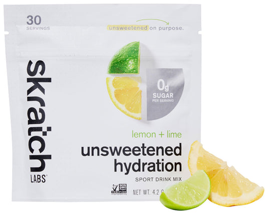 Skratch Labs Unsweetened Hydration Sport Drink Mix - Lemon + Lime, 30-Serving Resealable Bag