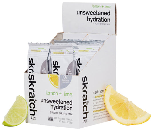Skratch Labs Unsweetened Hydration Sport Drink Mix - Lemon + Lime, Single Serving 20-Pack