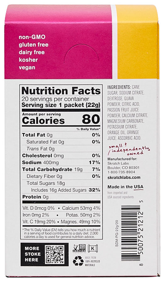 Load image into Gallery viewer, Skratch Labs Hydration Sport Drink - Passion Fruit/Orange/Guava, Single Serving 20-Pack
