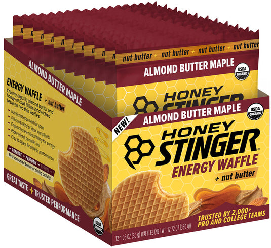 Honey Stinger Organic Waffle - Almond Butter Maple, Box of 12 Pack of  12