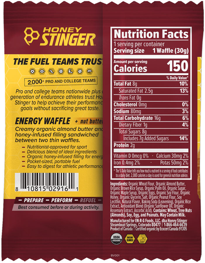 Load image into Gallery viewer, Honey Stinger Organic Waffle - Almond Butter Maple, Box of 12 Pack of  12
