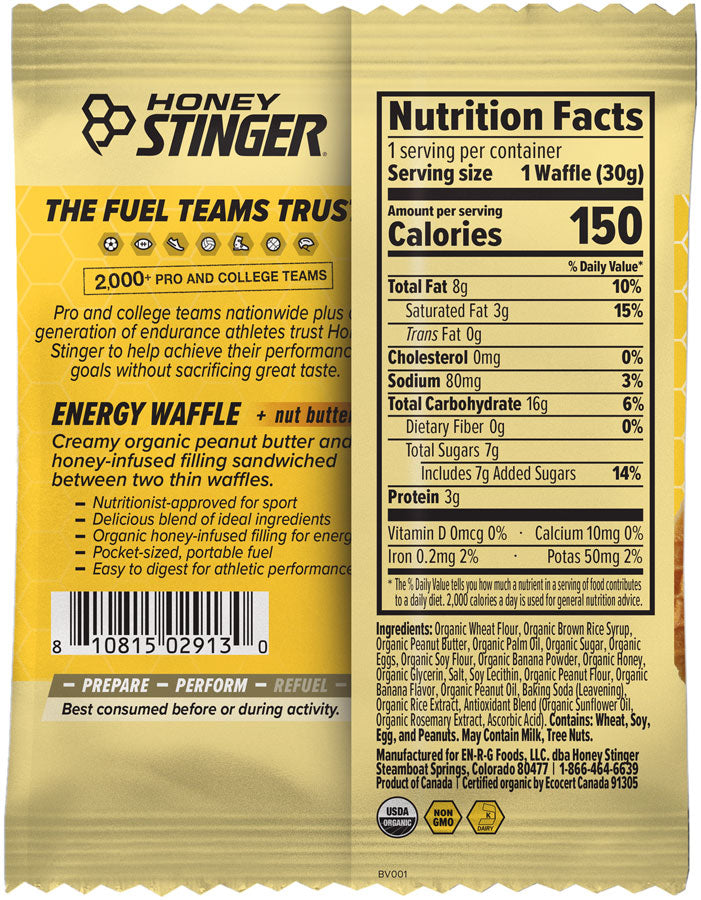 Load image into Gallery viewer, Honey Stinger Organic Waffle - Peanut Butter Banana, Box of 12 Pack of  12
