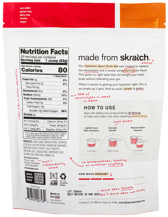 Skratch Labs Skratch Sport Mix 20 Servings Sport Mix Fruit Punch 20s Sport & Recovery Drinks