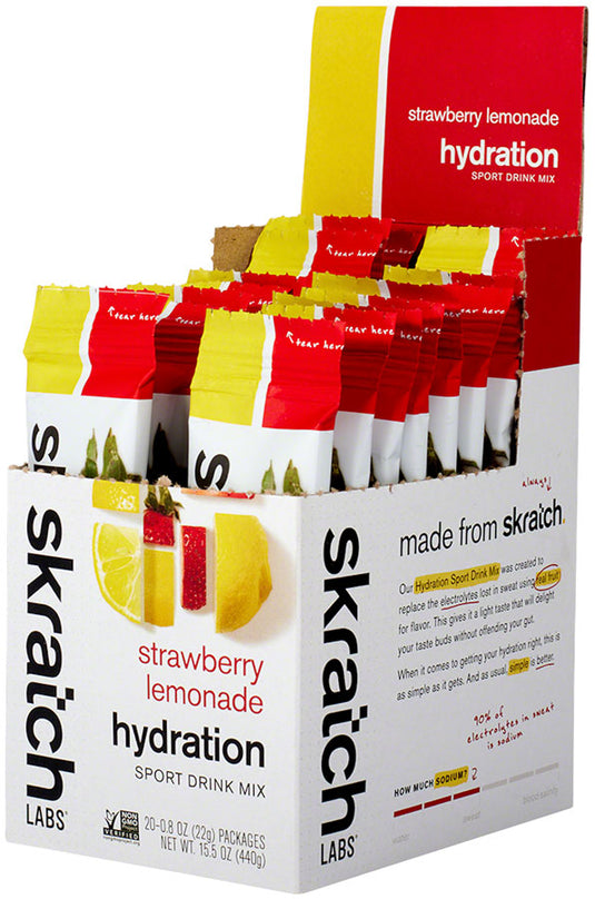 Skratch Labs Sport Hydration Drink Mix, Strawberry Lemonade, Individual Packs, 20 servings, 20pcs