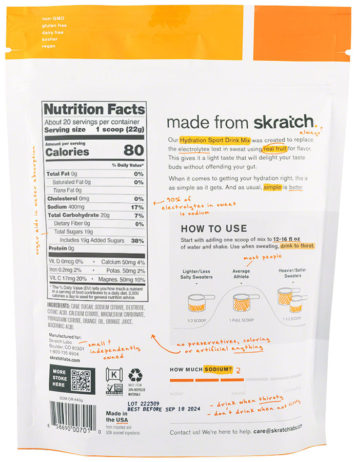 Load image into Gallery viewer, Skratch Labs Skratch Sport Drink Mix Single Sport Mix Oranges 20s Sport &amp; Recovery Drinks
