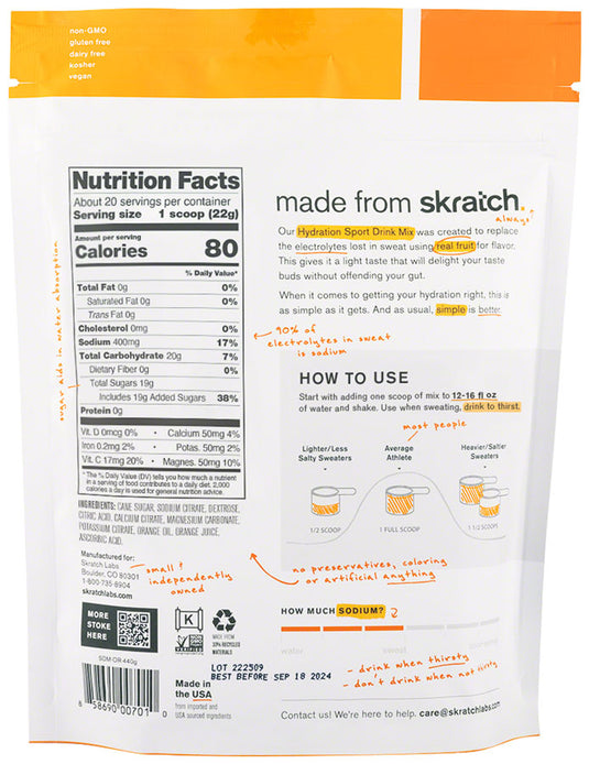 Skratch Labs Skratch Sport Drink Mix Single Sport Mix Oranges 20s Sport & Recovery Drinks