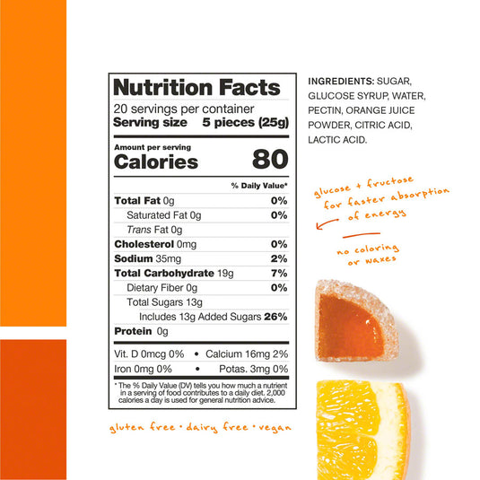 Skratch Labs Skratch Labs Sport Chews Sport Chews Orange Energy Chews Pack of  10