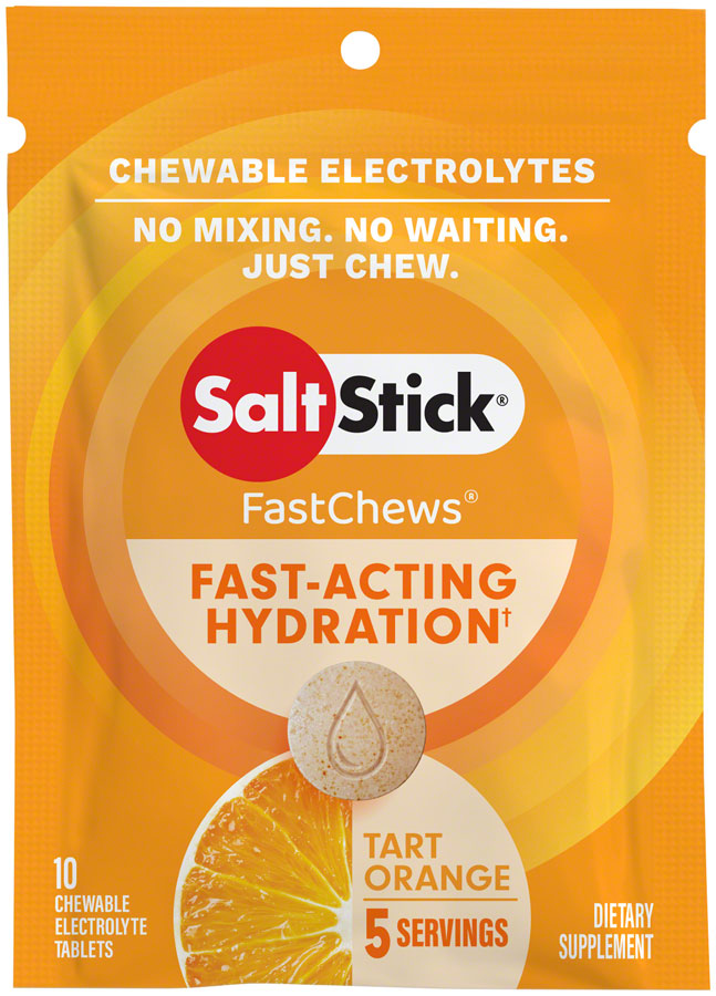 Load image into Gallery viewer, Saltstick Fastchews Chewable Electrolyte tablets POP: Box of 12 Packets, Orange
