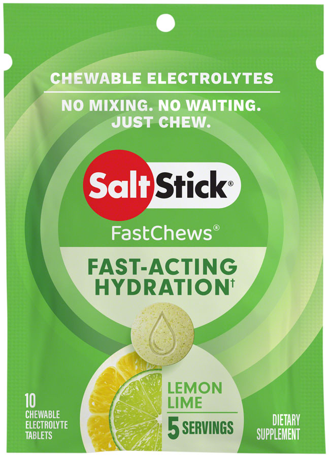 Load image into Gallery viewer, Saltstick Fastchews Chewable Electrolyte tablets POP: Box of 12 Packets, Lemon-Lime
