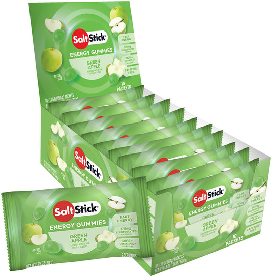 SaltStick Green Apple Energy Gummies - Pack of 10