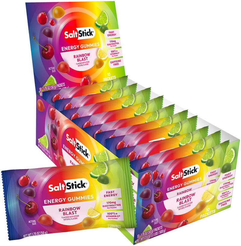 Load image into Gallery viewer, SaltStick Rainbow Blast Energy Gummies - Pack of 10
