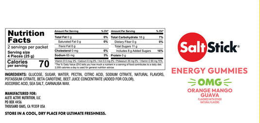SaltStick OMG! ( Orange, Mango, Guava) Energy Gummies - Pack of 10