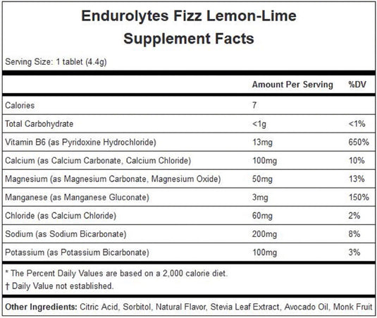 Hammer Nutrition Endurolytes Fizz, Lemon Lime, 12/Count