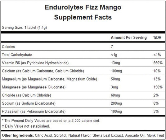 Hammer Nutrition Endurolytes Fizz, Mango, 12/Count