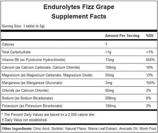 Hammer Nutrition Endurolytes Fizz, Grape, 12/Count