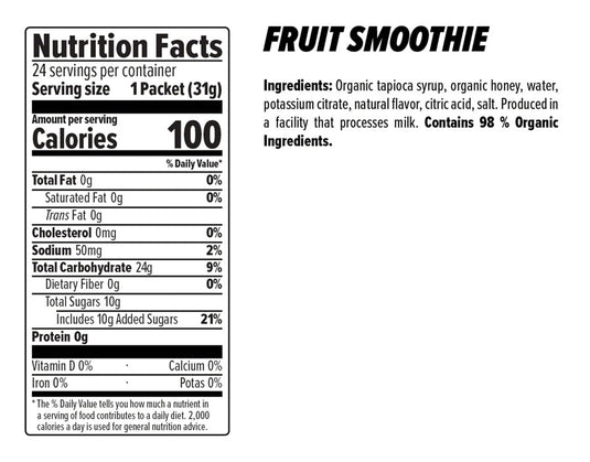 Honey Stinger Organic Energy Gel Box of 24 Energy Fruit Smoothie Box of 24 Yes
