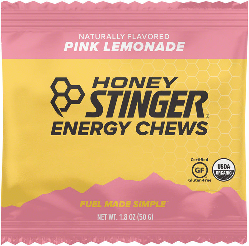 Load image into Gallery viewer, Honey Stinger Organic Energy Chews Box of 12 Energy Pink Lemonade Box of 12 Yes
