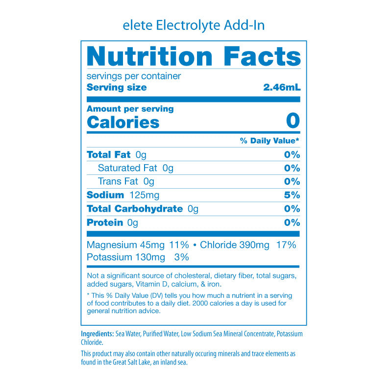 Load image into Gallery viewer, Elete Hydration Electrolyte Add-In, 250ml (8.3oz), Refill Bottle
