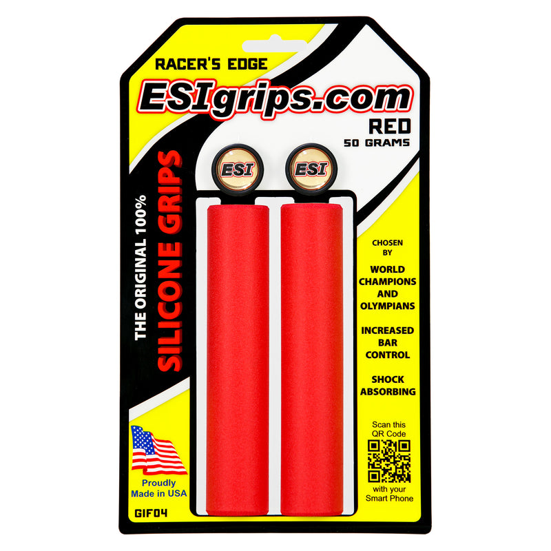 Load image into Gallery viewer, ESI 30mm Racer's Edge Silicone Grips with Memory Rubber for Hand Molding: Red
