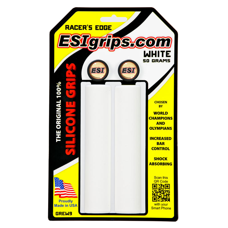 Load image into Gallery viewer, ESI 30mm Racer's Edge Silicone Grips - White 100% Silicone Grip, Made In USA
