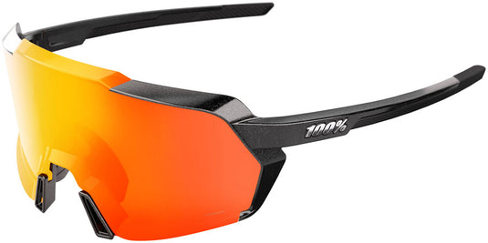 100% Korbin Sunglasses - Gloss Metallic Black/Hiper Red Mirror Lens