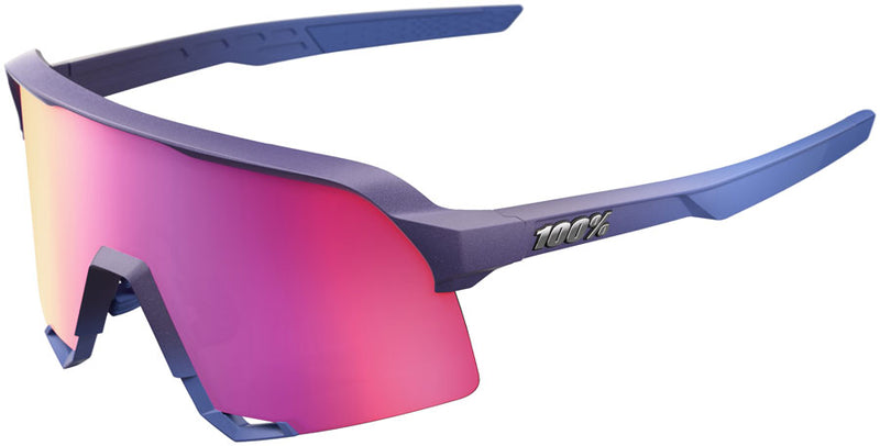 Load image into Gallery viewer, 100% S3 Sunglasses - Satin Storm Metallic/Purple Mirror Lens
