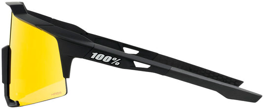 100% Speedcraft Sunglasses - Soft Tact Black/Hiper Red Mirror Lens