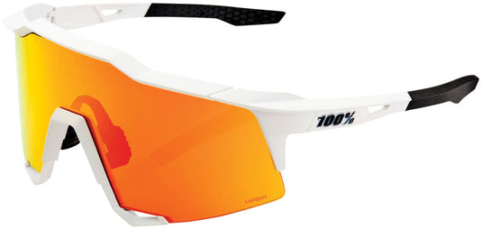 100% Speedcraft Sunglasses - Soft Tact Off White/Hiper Red Mirror Lens