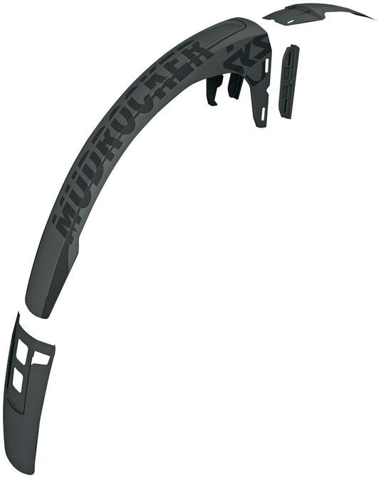 Premium Black MTB Clip-On Mudrocker Fenders Bundle for 29x3.0 Wheels Front & Rear, Hook & Loop Mounting