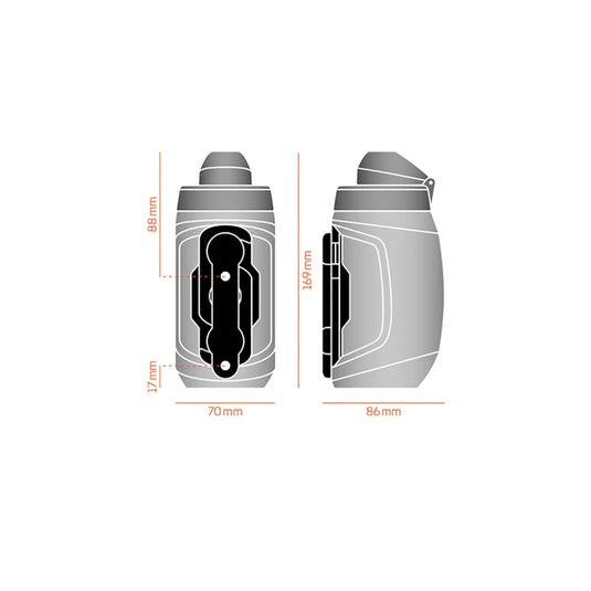 Fidlock TWIST Deluxe Water Bottle Cage Set - Bike Base, Bolt-On, 450ml, Smoke
