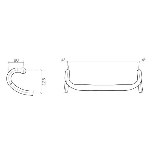 FSA Energy Compact SCR Handlebar 31.8 Clamp 40cmDrop 125mm Black Aluminum
