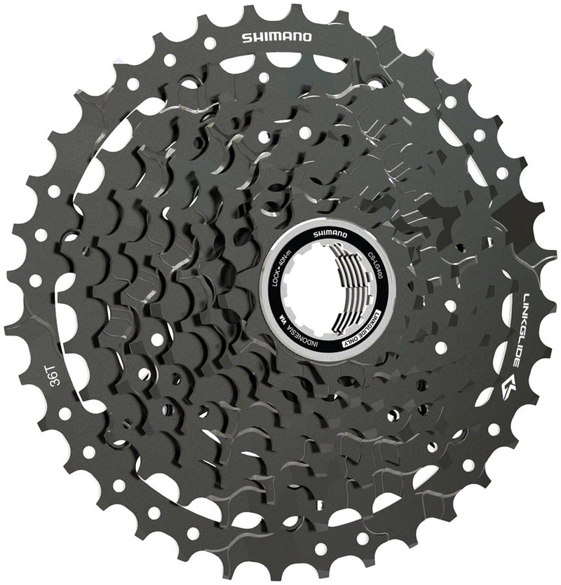 Load image into Gallery viewer, Shimano CUES CS-LG400-9 Cassette - 9-Speed, 11-36t, LINKGLIDE, Black
