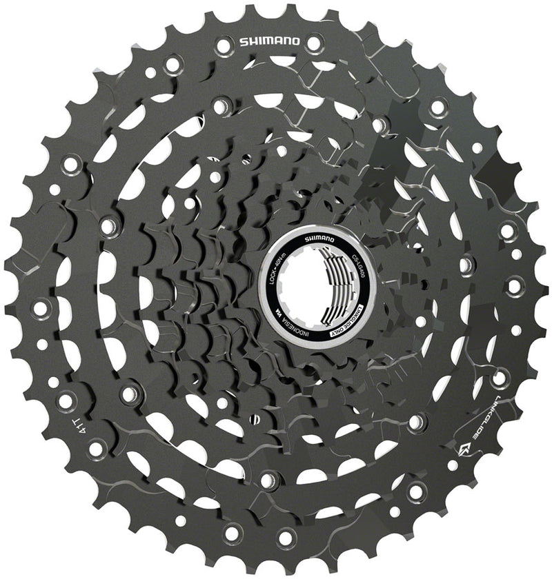 Load image into Gallery viewer, Shimano CUES CS-LG400-9 Cassette - 9-Speed, 11-41t, LINKGLIDE, Black
