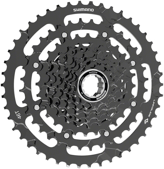 Shimano CUES CS-LG400-9 Cassette - 9-Speed, 11-46t, LINKGLIDE, Black
