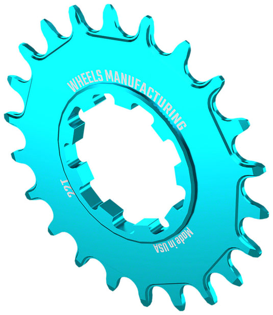 Wheels Manufacturing SOLO-SPEED Cog - 22t, Fits SOLO-SPLINE and SOLO-XD kits, Teal