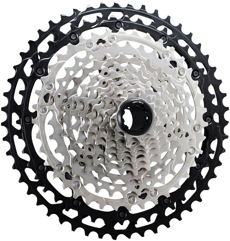 Load image into Gallery viewer, Shimano XT CS-M8100 Cassette - 12-Speed, 10-45t, Silver/Black, Micro Spline
