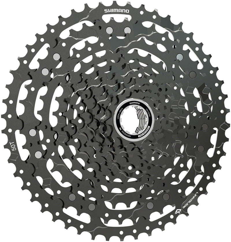 Load image into Gallery viewer, Shimano CUES CS-LG400-11 Cassette - 11 Speed, 11-50t, LINKGLIDE, Black
