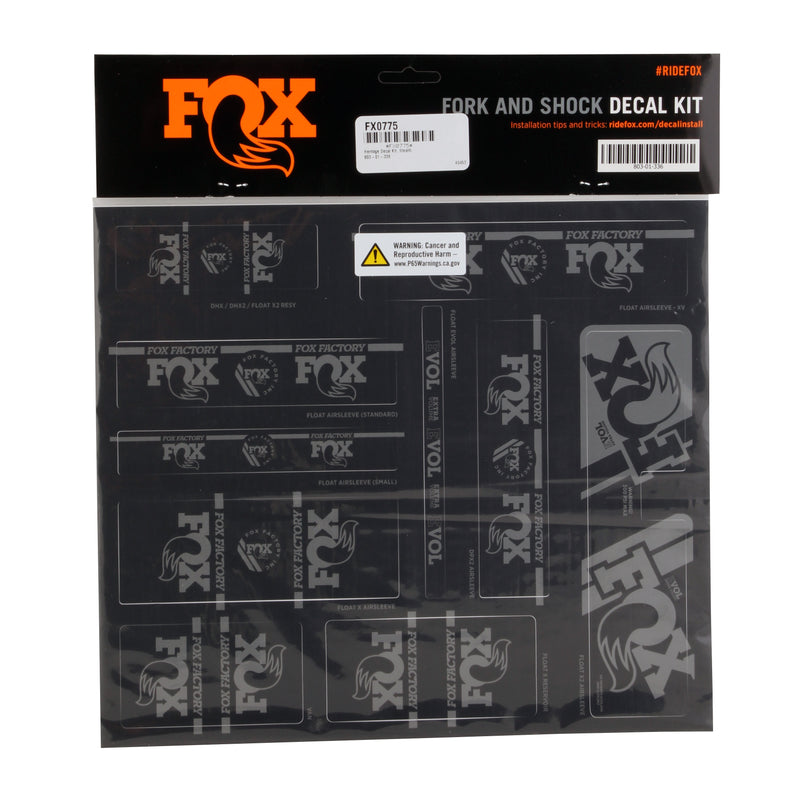 Load image into Gallery viewer, FOX Heritage Decal Kit for Forks and Shocks, Stealth
