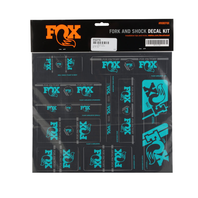 Load image into Gallery viewer, Fox Shox Heritage Decal Kit, Turquoise NLA
