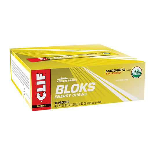 Clif Bar Shot Bloks Energy and Electrolyte Chews Margarita 3x Sodium Box of 18
