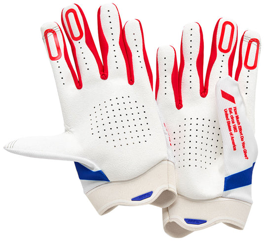 100% Itrack Gloves - Blue/White, X-Large