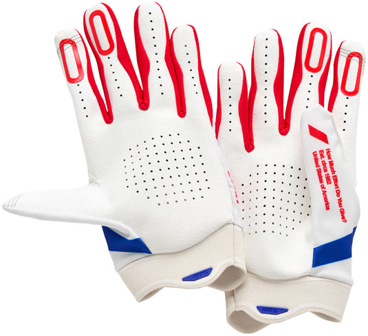 100% Itrack Gloves - Red/White/Blue, X-Large
