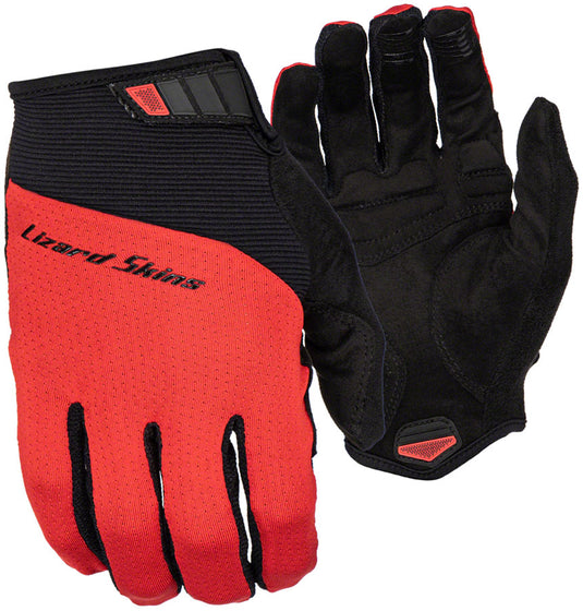 Lizard Skins Monitor Traverse, Full Finger Gloves, Crimson Red, S, Pair
