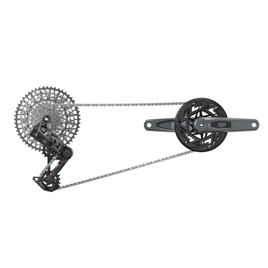 SRAM GX Eagle T-Type Ebike AXS Groupset - 104BCD 34T with Clip-On Guard, Derailleur, Shifter, 10-52t Cassette, Arms not