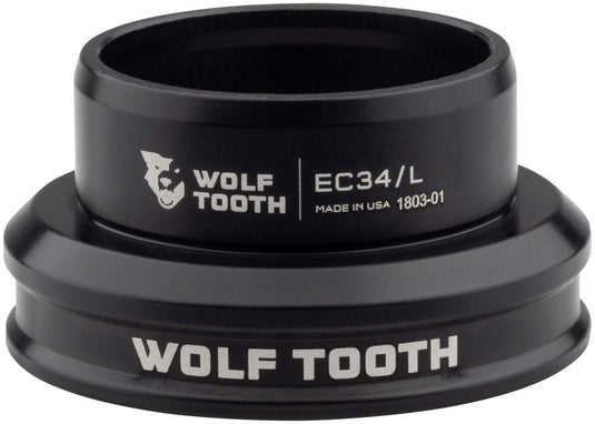 Wolf Tooth Performance Headset Bundle EC34/28.6 & 30 Black Aluminum Bearings, Sealed, Lightweight, High-Load Durability