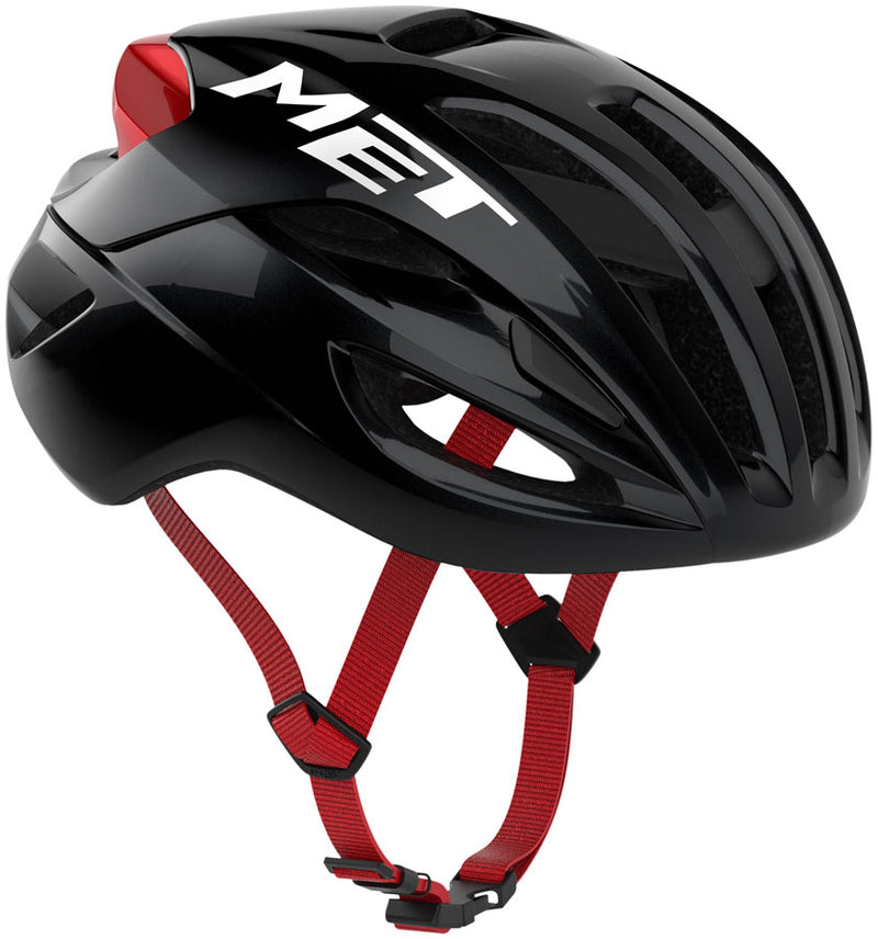 Load image into Gallery viewer, MET Rivale Helmet - Black/Red Glossy, Medium
