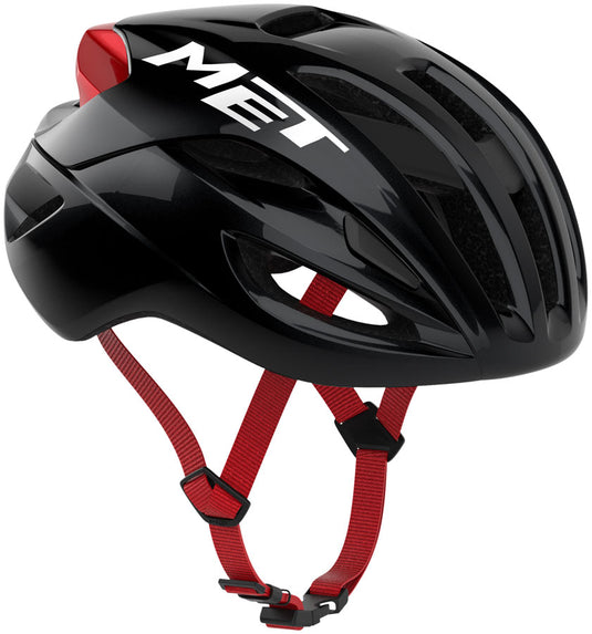 MET Rivale Helmet - Black/Red Glossy, Medium