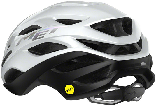 MET Estro MIPS Helmet In-Mold Safe-T Upsilon Fit White Holographic Glossy Medium