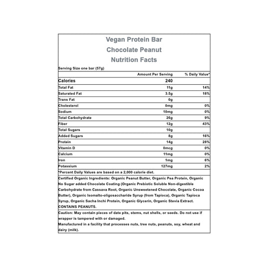 Hammer Nutrition Vegan Protein Bar, Chocolate Peanut, 12/Count