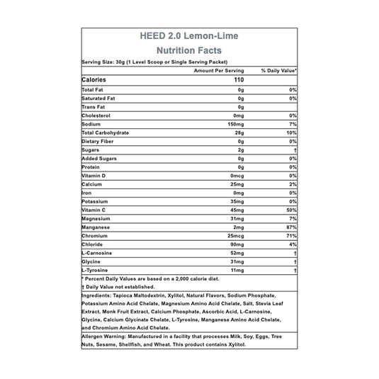 Hammer Nutrition HEED 2.0 High Energy Electrolyte Drink - Lemon Lime, 32 Serving Canister